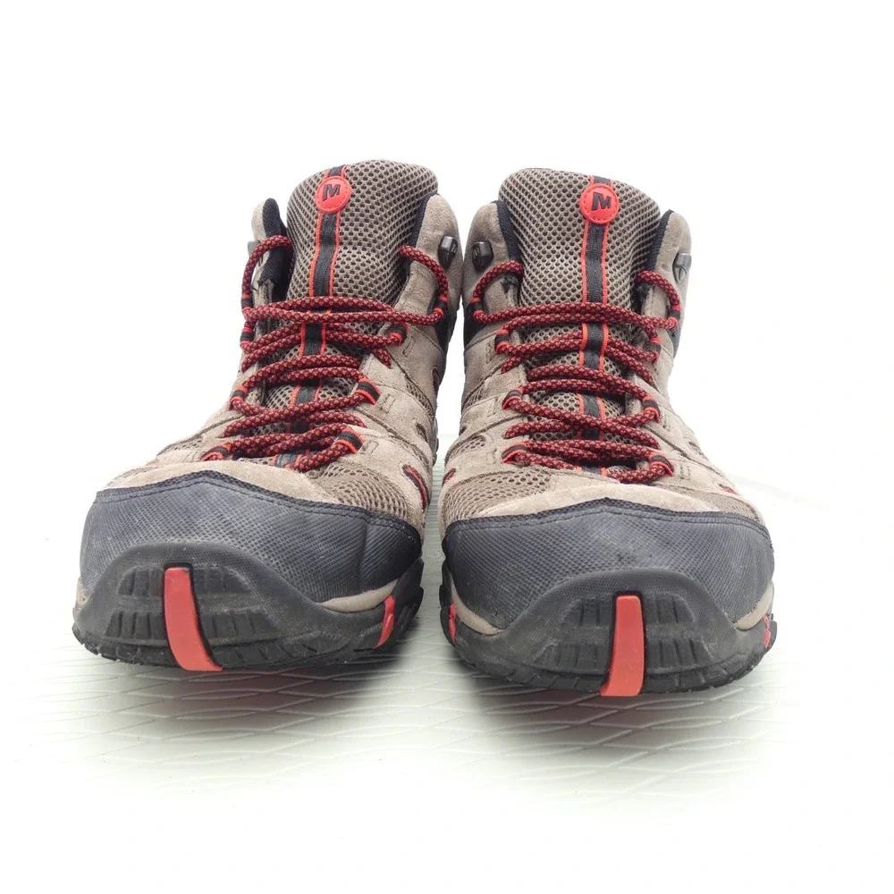 Merrell Deverta Mid J375799C Mens US 13 Hiking Boot Tan Suede Waterproof Ankle